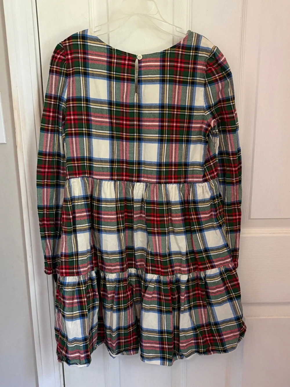 Kids Tiered Plaid Soft Flannel Knit Dress